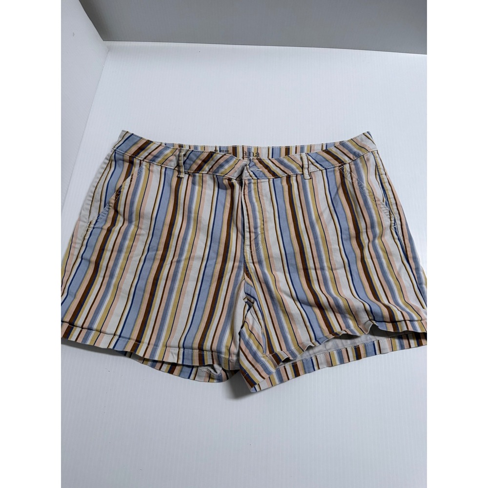 ana A New Approach Womens 16 Mid-Rise Midi Shorts Multi-Color Striped 5 Inseam